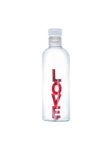 Стъклена бутилка Vin Bouquet LOVE с декорация - 1.1 л