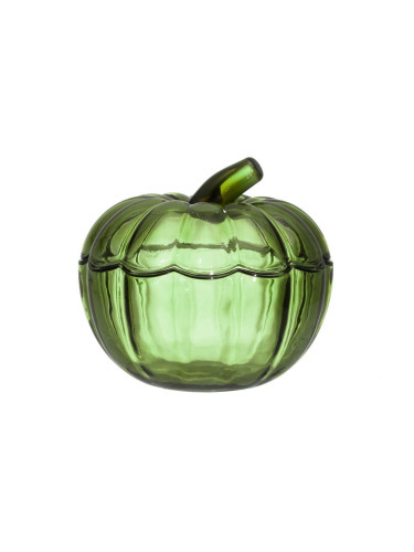 Стъклена купа за съхранение 4LIVING PUMPKIN с капак - зелена