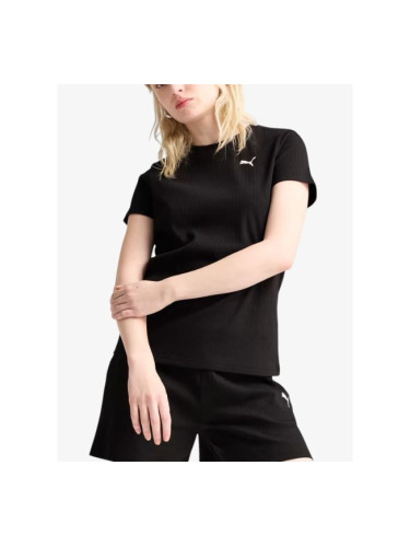 PUMA Ess Elevated Rib Tee Black