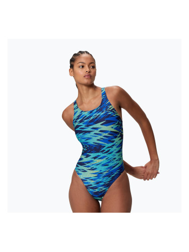 Дамски цял костюм за плуване Speedo Hyperboom Print Medalist peacoat