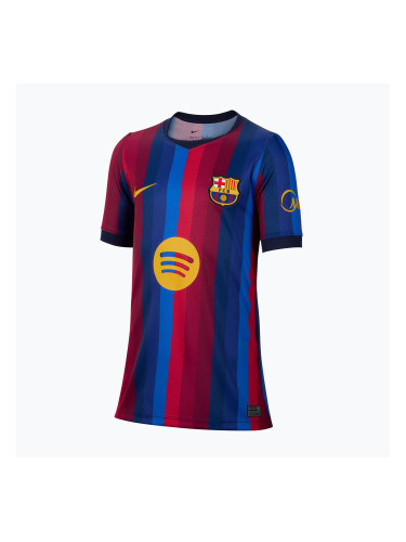 Детска футболна тениска Nike FC Barcelona Dri-Fit Stadium Home deep garnet/blue void/mineral yellow