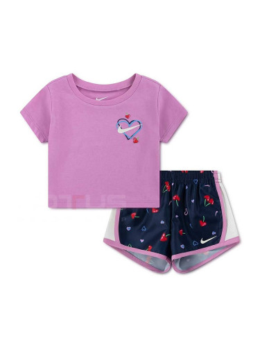 БЕБЕШКИ СПОРТЕН ЕКИП ЗА МОМИЧЕ NIKE 26N746-U90 CHERRY AOP TEMPO ЛИЛАВ/ТЪМНОСИН