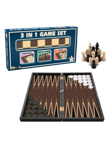 Комплект шах, табла и дама Star - 3 в 1 Game Set, 48 x 48 см