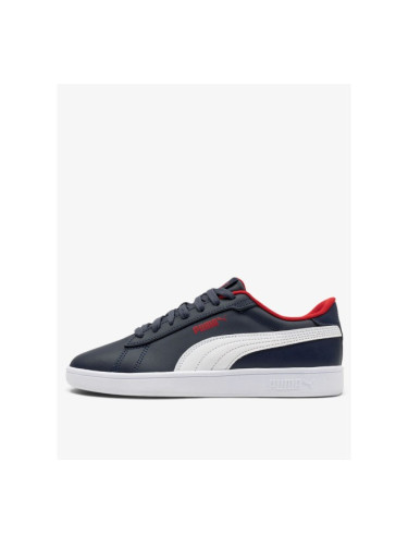 PUMA Smash 3.0 Leather Jr Navy / Red