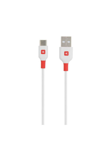 Кабел Skross, USB-C - USB-A 2.0 мъжко, 1.2м, Бял