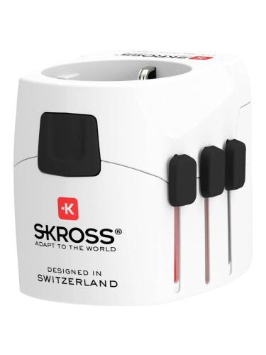 Адаптер SKROSS PRO Light, 2 x USB-A, World, Бял