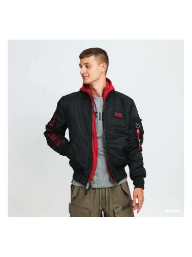 Яке Alpha Industries MA-1 D-Tec Sleeve Embroidery Black/ Red M