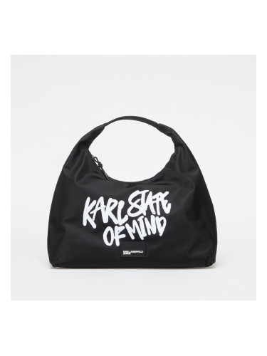 Karl Lagerfeld Jeans Slouchy Tote Quote Print Black Universal