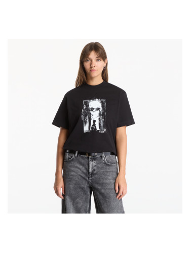 Тениска Karl Lagerfeld Jeans Reg Karl Kameo Tee Black XS
