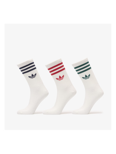 adidas 3 Stripes Crew Socks 3 Pairs Night Indigo/ Team Victory Red/ Collegiate Green S