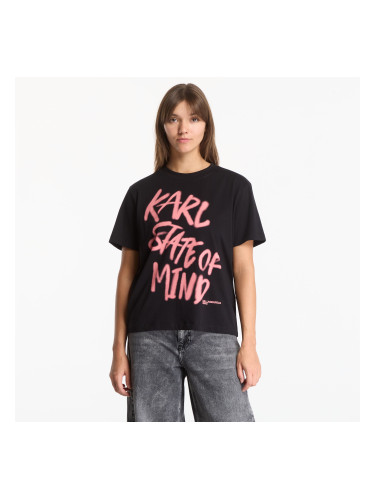 Тениска Karl Lagerfeld Jeans Reg Karlism Tee Black XS
