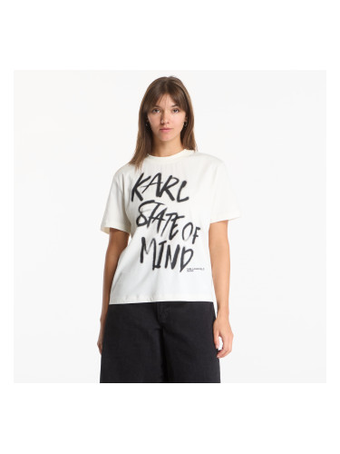 Тениска Karl Lagerfeld Jeans Reg Karlism Tee Egret XS