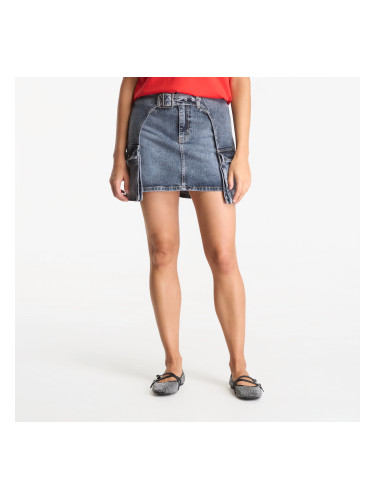 Пола Karl Lagerfeld Jeans Buckle Denim Mini Skirt Soft Tinted Blue XS