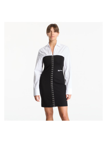 Облекло Karl Lagerfeld Jeans Mixed Poplin Dress Black L