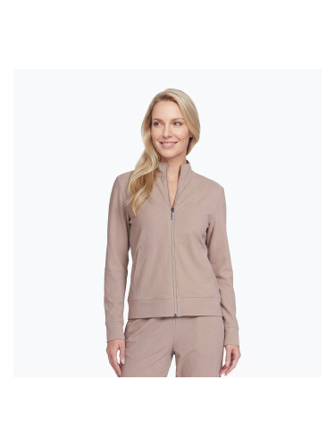 Дамски суитшърт SKECHERS GO Luxe Rib Everyday Full Zip taupe/brown