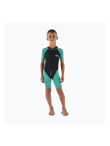 Детски неопренов костюм за плуване SEAC Dolphin Shorty 1,5 mm black/tiffany