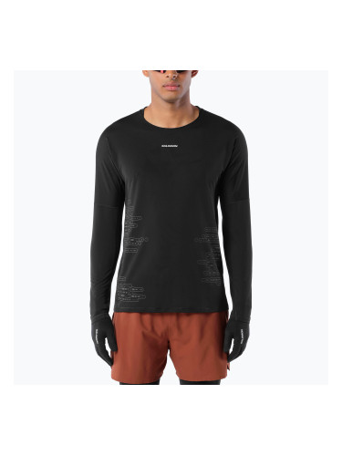 Мъжка блуза за бягане с дълъг ръкав Salomon Sense Aero GFX Tee LS deep black/black beauty