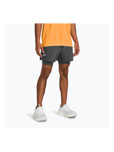 Мъжки шорти за бягане Under Armour Launch 5“ 2in1 castlerock/castlerock/reflective