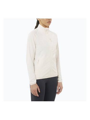 Дамски суитшърт за трекинг Salomon Essential Lightwarm Full Zip whisper white