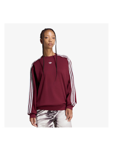 Суитшърт adidas Lace 3 Stripes Crew Shadow Red XL