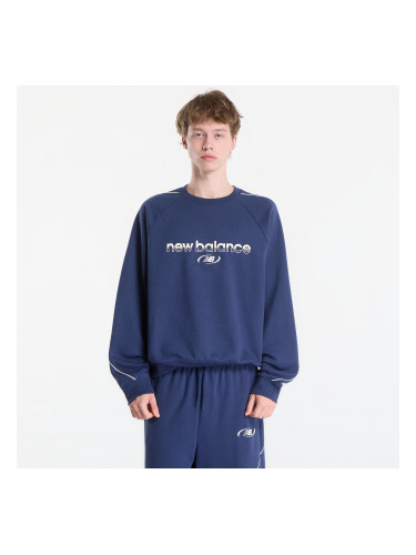 Суитшърт New Balance Trackside French Terry Crew Nb Navy XXL