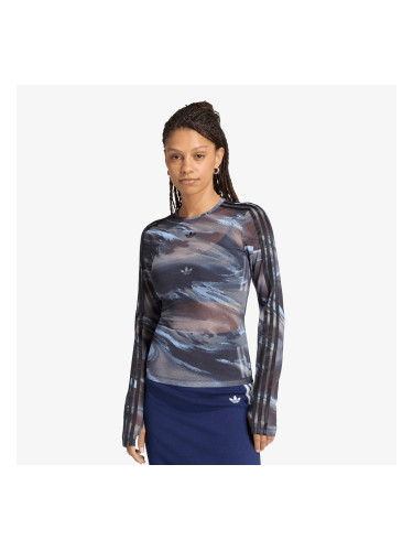 Тениска adidas Badigirl Graphic Mesh Tee Olive Strata/ Aurora Coffee/ Crystal Sky/ Black S