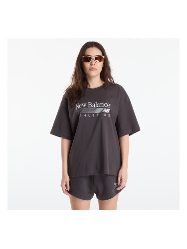 Тениска New Balance Trackside Oversized T-Shirt Black Cement XS