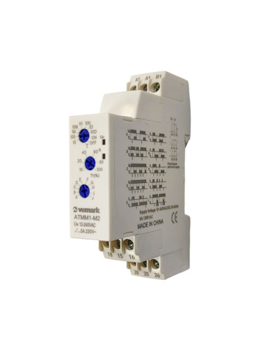 Реле за време ATMM1-M2, многофункционално, 24 VAC/DC, 2x(NO+NC), 5A/250VAC, 1s-10D, Start