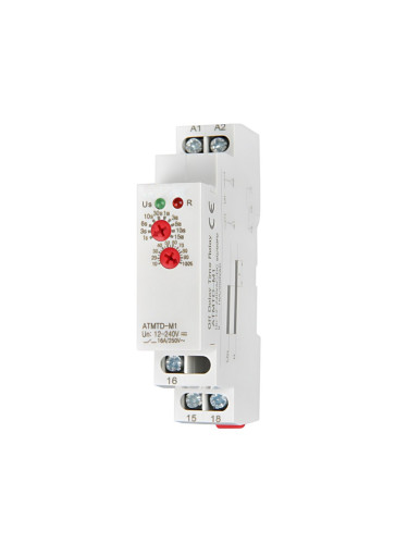 Реле за време ATMTD-M1, 12~240VAC, 1s-15min, NO+NC, 16A/250VAC