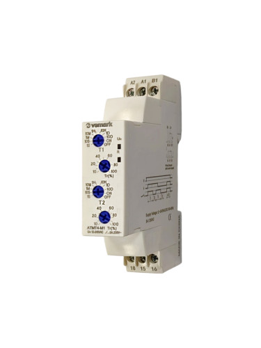 Реле за време ATMT4-M1, 12~240VAC, 1s-10days, NO+NC, 5A/250VAC