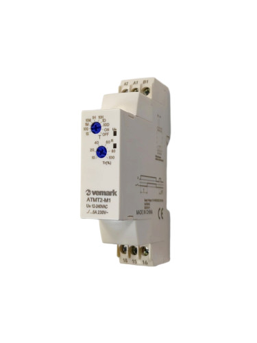 Реле за време ATMT2-M1, 12~240VAC, 1s-10days, NO+NC, 5A/250VAC