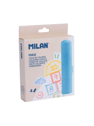 Цветен тебешир MILAN Maxi 4 броя