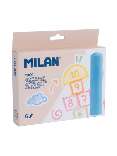 Цветен тебешир MILAN Maxi 6 броя