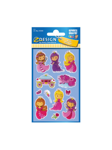 Стикери Avery Glossy принцеси 12бр