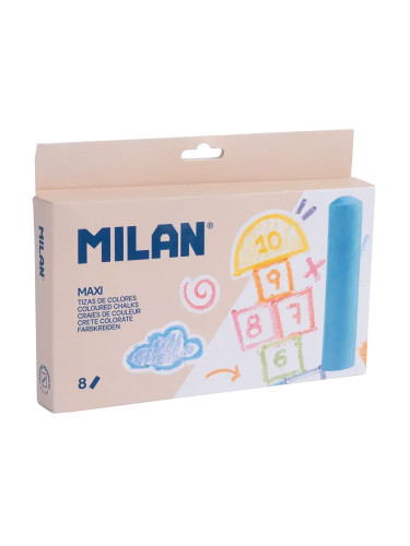 Цветен тебешир MILAN Maxi 8 броя