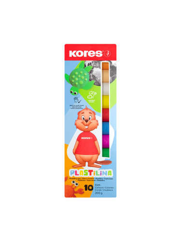 Пластилин Kores Neon 10 цвята 200 гр.