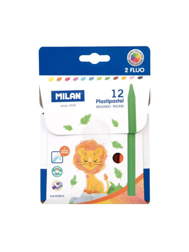 Пастели MILAN Plastipastel кръгли 12цв.