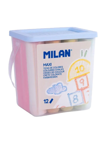 Цветен тебешир MILAN Maxi 12 броя