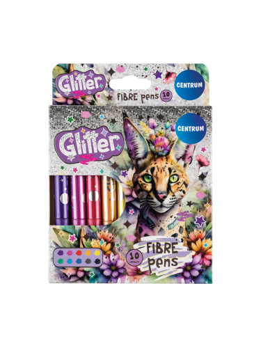 Флумастери Centrum Glitter 10 цвята