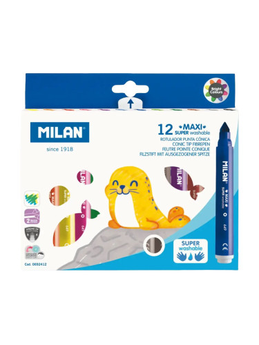 Флумастери MILAN Maxi 12 цвята