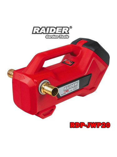 Помпа акумулаторна за вода/масло/дизел, RAIDER RDP-JWP20 Solo, 20V, 34 мм, 22 м напор, R20 System