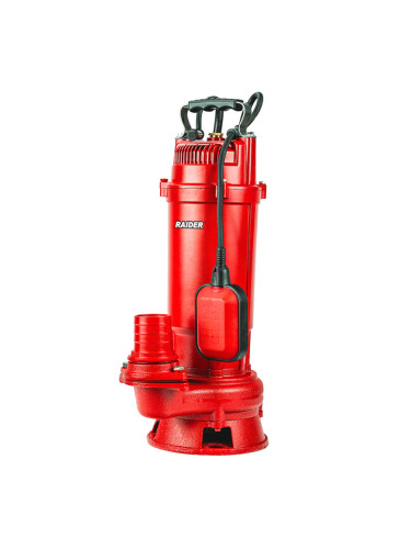 Помпа потопяема за мръсна вода RAIDER RD-AWP90 2200W, 2", 26 м напор, 133 л/мин - с поплавък