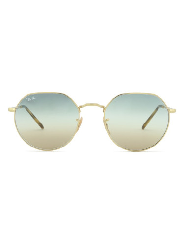 Ray-Ban Jack RB3565 001/GD 53 - кръгла слънчеви очила, unisex, златни