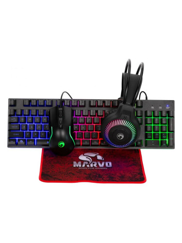  Комплект Marvo - Loot 40 CM416, клавиатура, мишка, слушалки и подложка