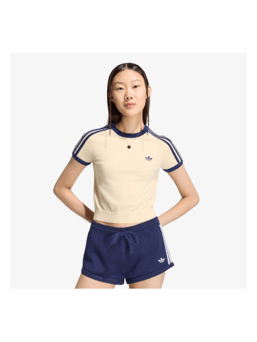 Тениска adidas Knitted T-shirt Warm Vanilla/ Night Indigo XL