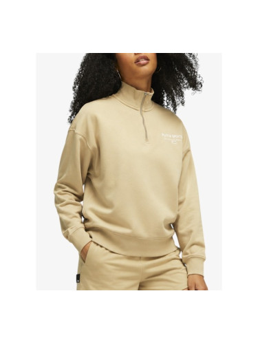 PUMA Team Womens Half-Zip Sweatshirt Pink