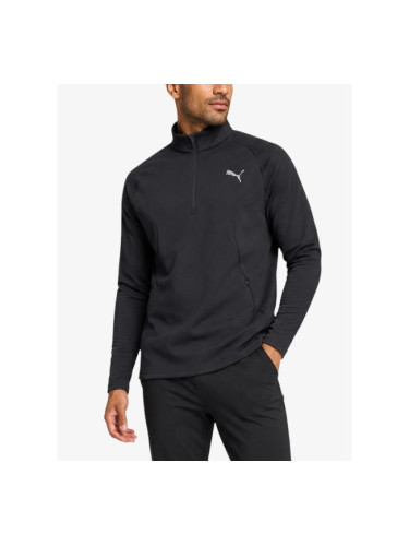 PUMA Run Clounspun Knit 1 2 Zip Pup Black