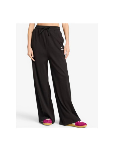 PUMA Classics Ribbed Relaxed Pants W Black