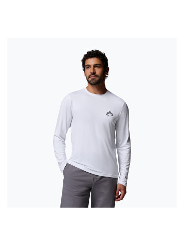 Мъжка блуза с дълъг ръкав  Columbia Parsons Point LS Graphic Tee white zigzag climb