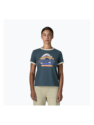 Дамска тениска Patagonia Great Waves Ringer Tee summit blue
